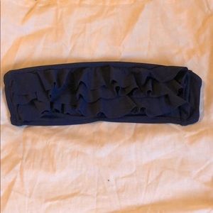 GAP Strapless bandeau ruffle blue bikini top